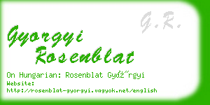 gyorgyi rosenblat business card